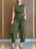 2026 Summer Women's Sleeveless Hollow Back Jumpsuit.
